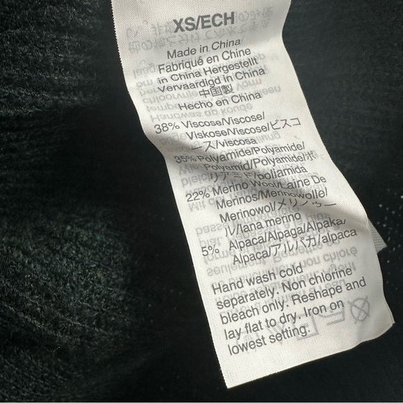 Madewell Sweater Balloon Knit Green Wool Alpaca Fall Size Extra Small New - Picture 6 of 7